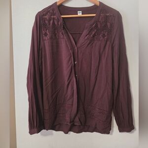 Old Navy Women's Blouse in Deep Purple
